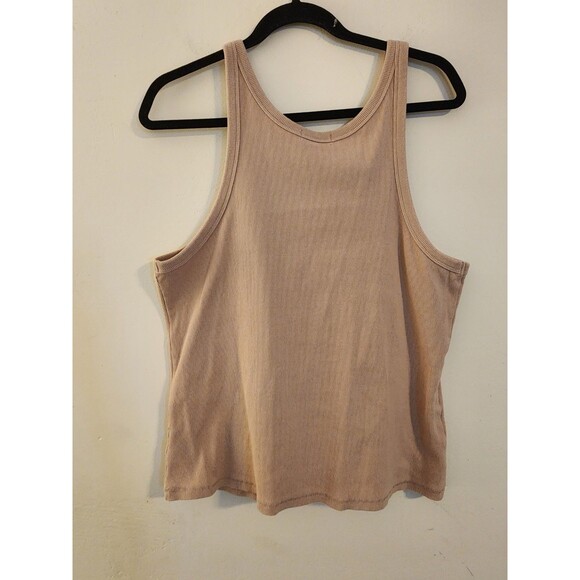 Nuuds Women's Size Large Sand Essential Ribbed Tank Top Cotton/Stretch - Picture 4 of 8